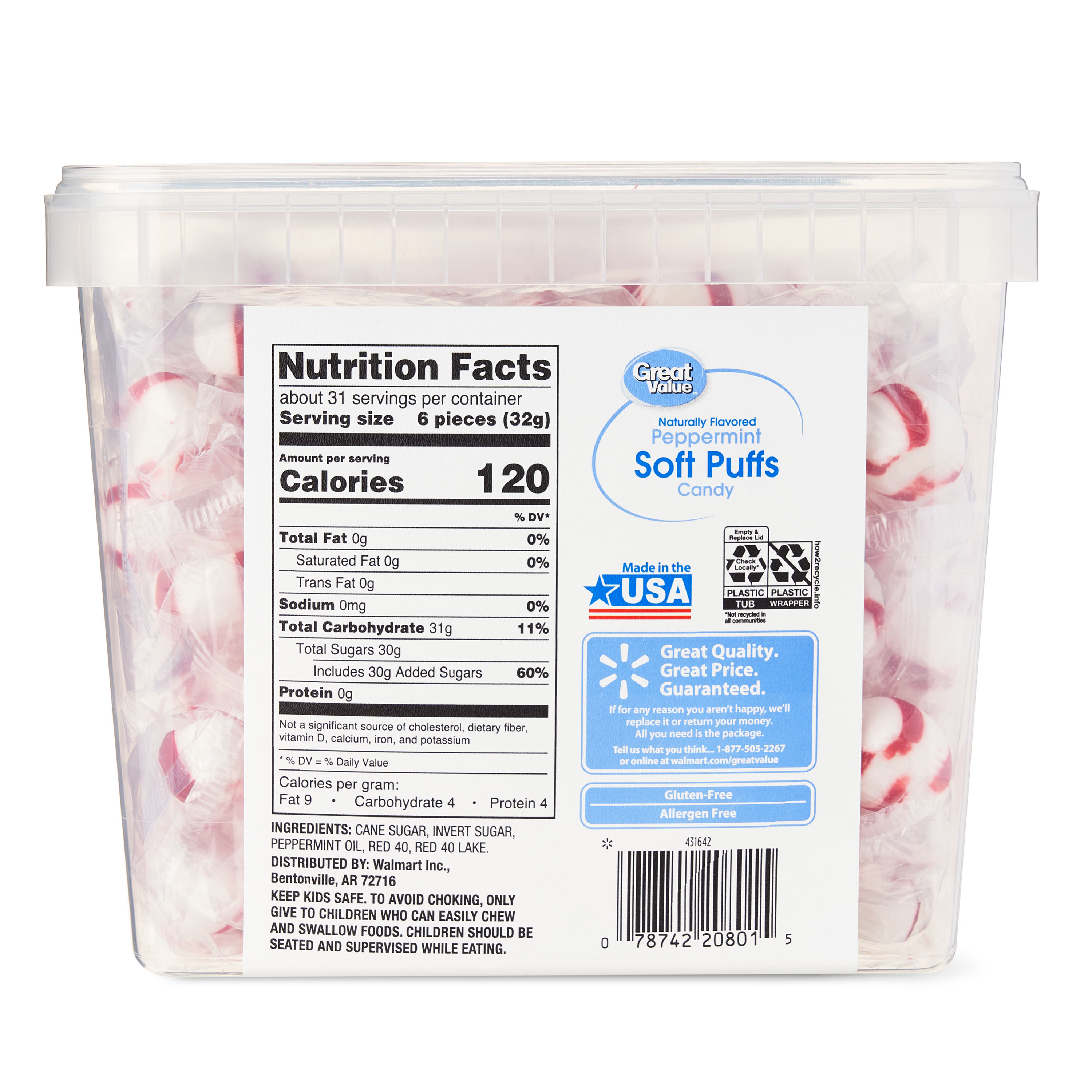 Great Value Peppermint Soft Puffs Candy, 34.5 oz photo 5