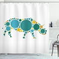 thumbnail image 1 of Rhino Shower Curtain, Dots Animal Pattern Abstract Fauna Illustration Wilderness Geometric Savannah, Fabric Bathroom Set with Hooks, 69W X 84L Inches Extra Long, Multicolor, by Ambesonne, 1 of 3