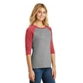 thumbnail image 4 of District ® Women's Perfect Tri ® 3/4-Sleeve Raglan. DM136L - Red Frost/ Grey Frost Size XS, 4 of 6