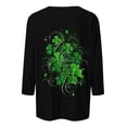 thumbnail image 4 of Viikei Fall Tops for Women,Women's Printed Casual Round Neck Pullover Three-quarters Sleeve T-shirt Green L, 4 of 5