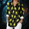 thumbnail image 2 of Godom Halloween Shirt Women Shirts Pumpkin Graphic Tee Long Sleeve Button Down Blouse, 2 of 5