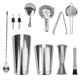 thumbnail image 1 of Jigger Muddler Pourer Ice Tong 10pcs/13pcs Set Stainless Steel For Home Bar Party Boston Shaker Cocktail Shaker Bar Set, 1 of 4