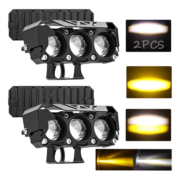 Par Faros Auxiliares Lupa Led Focos Luz 240w Para Coche Moto