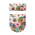 thumbnail image 2 of HELLHERO Flowers Elastic Fabric Bathroom Seat Covers for Household, Fits All Toilet Shapes Stretchy Fabric Dustproof, Stays in Place, U-Shaped, 2 of 7