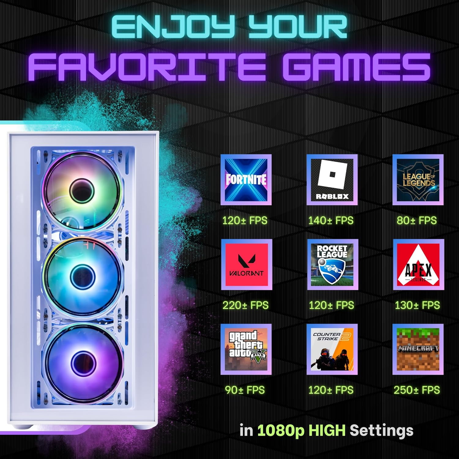 Novatech Phantom 2.0 Prebuilt Gaming PC Desktop Computer - RX580 8GB - Intel i7 Xeon 3.5GHz - 16GB RAM - 512GB M.2 SSD WiFi/BT, Win 11 - Gaming Computer Tower - Pre Built PC Gaming - 1 Year Warranty