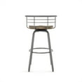 thumbnail image 4 of Amisco Brisk 25" Distressed Wood Swivel Counter Stool in Beige/Glossy Gray, 4 of 9