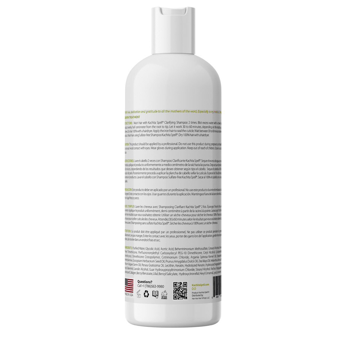 Kachita Spell Extreme Edition Formaldehyde-Free Keratin Treatment for All Hair Types Hair  Straighteners 32 fl oz Made in USA