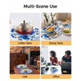 thumbnail image 2 of 15 Inch Round Placemats Set of 4, Blue Flowers Non Slip Heat Insulation PP Table Mats, Spring Watercolor Leaves Floral Plants Washable Place Mats for Kitchen Dining Party Table Decor, 2 of 7