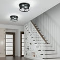 thumbnail image 6 of 2-Light Flush Mount Ceiling Light Fixture Industrial Black Metal Farmhouse Close to Ceiling Lights for Kitchen Bedroom Foyer, 6 of 7