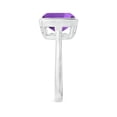 thumbnail image 5 of ANGARA Natural Bezel-Set Solitaire Cushion 3.65 ct Amethyst Ring in 14K White Gold for Women (Size-10mm) | February Birthstone, Birthday, Anniversary, Jewelry Gift for Women | Natural Amethyst Ring, 5 of 10