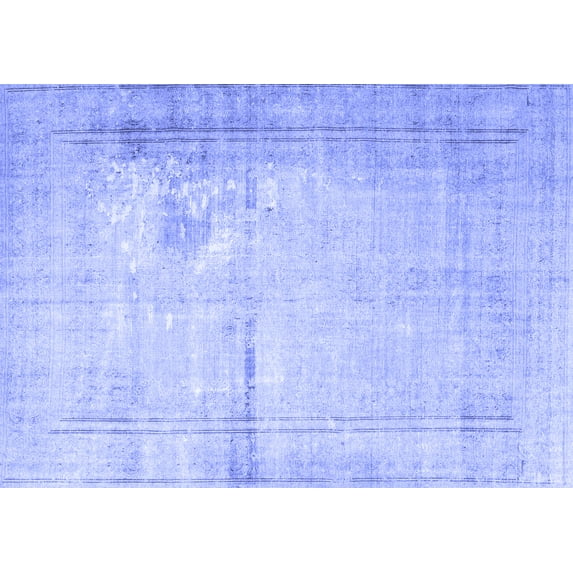 Ahgly Company Machine Washable Indoor Rectangle Persian Blue Traditional Area Rugs, 6' x 9'