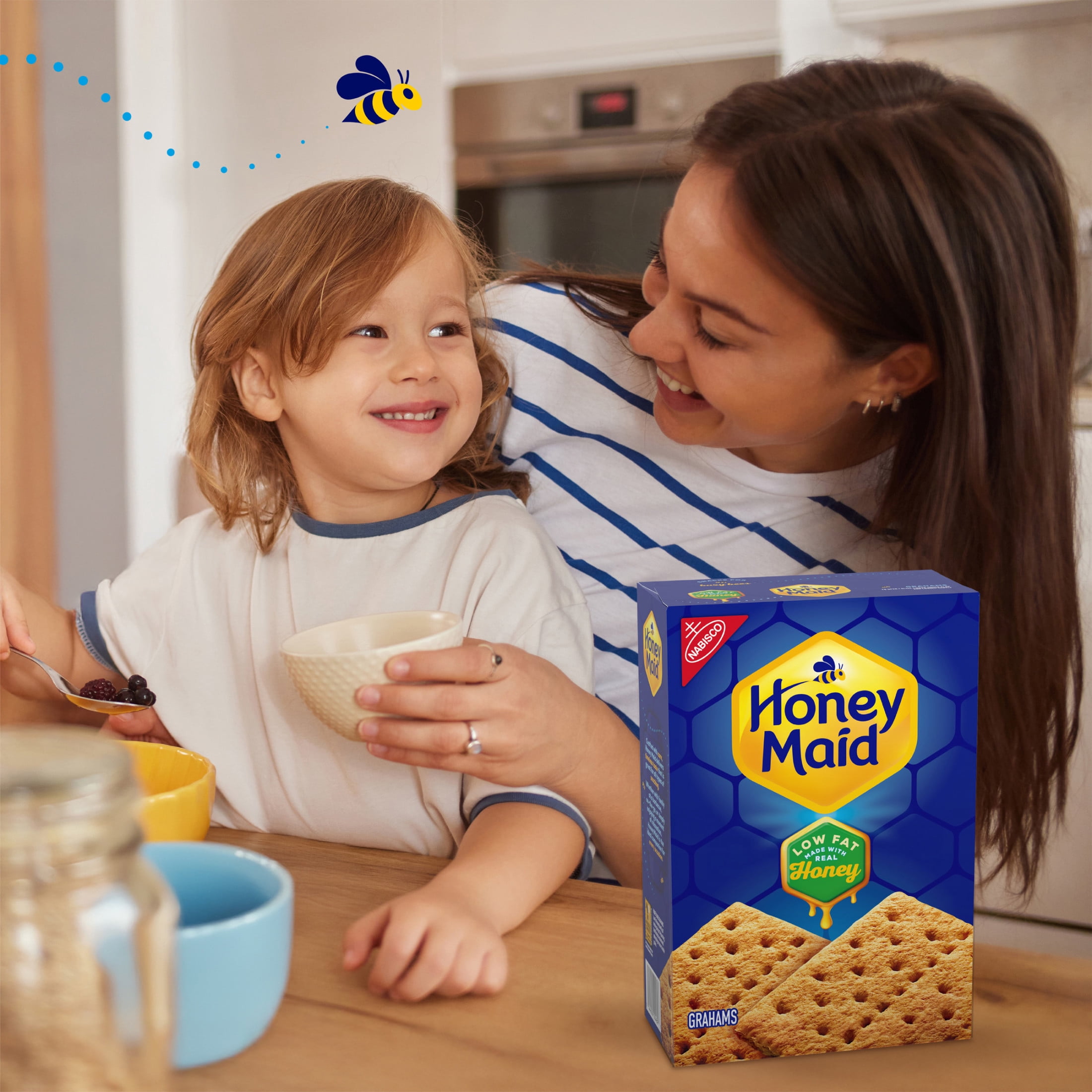 HONEY MAID Low Fat Honey Graham Crackers, Lunch Snacks, 14.4 oz