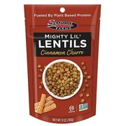 Seapoint Farms Mighty Lil Lentils, Cinnamon Sugar, Plant Based Protein, Gluten-Free, Non-GMO, and Kosher Crunchy Snack for Healthy Snacking, 5 oz
