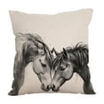 thumbnail image 2 of CaiYueKe Horse Print Linen Pillow Cover 45x45cm - Modern Farmhouse Boho Geometric Floral Abstract Print Decorative Throw Pillowcase for Sofa Living Room Office Accent, Washable Removable Cover, 2 of 7