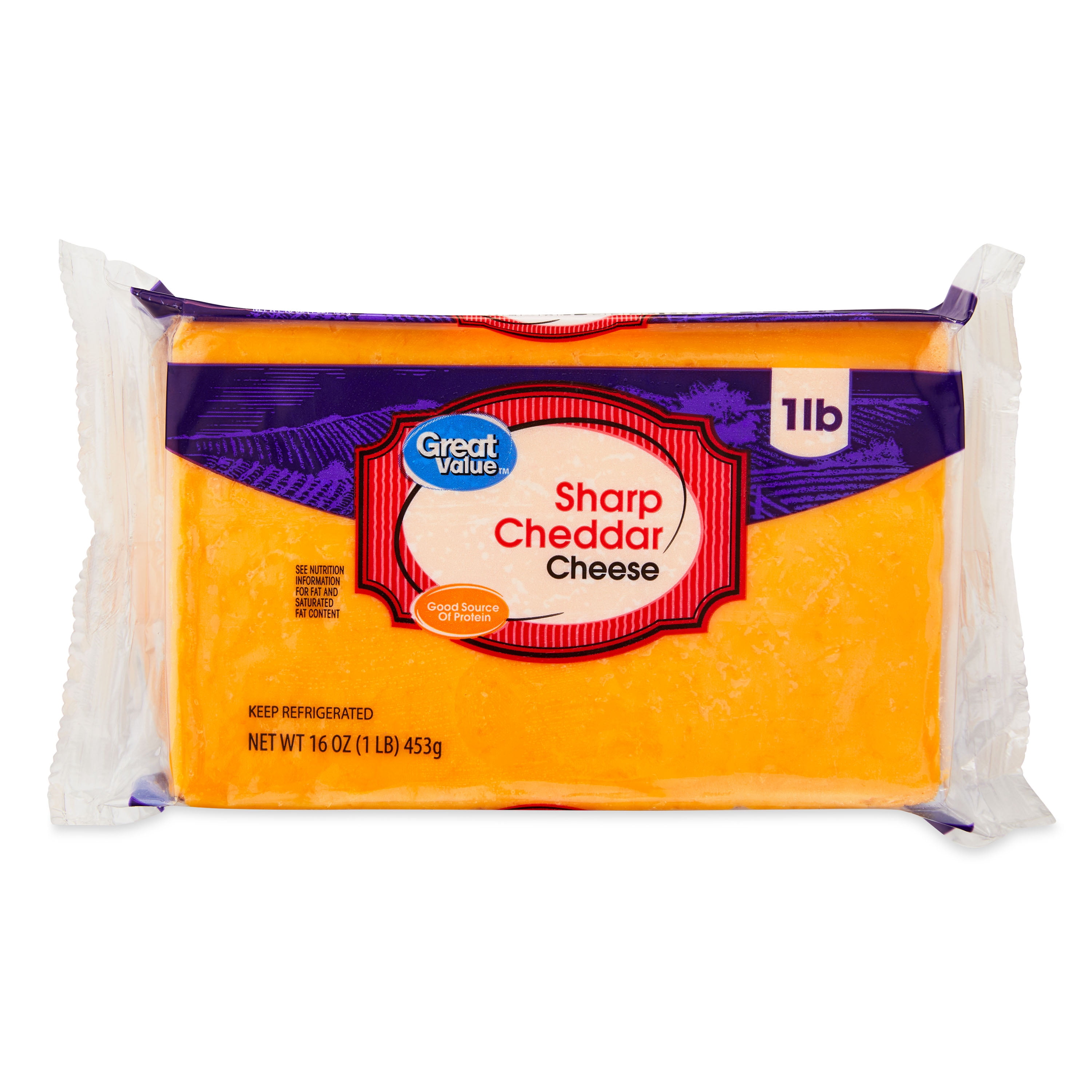 Great Value Sharp Cheddar Cheese, 16 oz