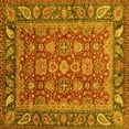 thumbnail image 1 of Ahgly Company Machine Washable Indoor Square Oriental Yellow Traditional Area Rugs, 3' Square, 1 of 4