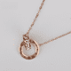 thumbnail image 1 of Collar de doble anillo con números romanos simples de estilo coreano, colgante de anillo de diamante completo, pulsera de acero de titanio, 1 of 3