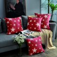 thumbnail image 3 of HTOOQ Christmas Red Throw Pillow Covers, 20x20 Inch, 2pcs, Holiday Decorative Pillow Cover, Invisible Zipper, Dutch Velvet Snow Flake Winter Pillow Coushion Cases for Home, Sofa, Car, Bed, Chair, 3 of 6