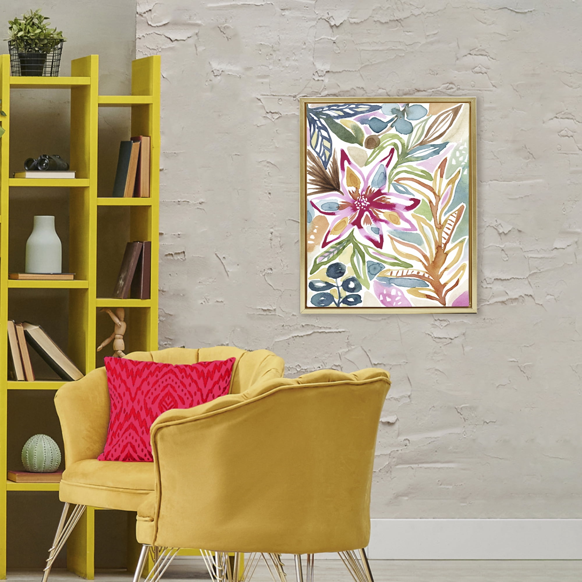 Stupell Industries Vibrant Garden Impressions Gold Framed Floater Canvas Wall Art, design by Lisa Nohren