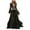 Black, variant on Fesfesfes Women Gowns new open back lantern long sleeve cut out lace dress or