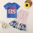 thumbnail image 5 of HCYSFG Girls Baseball Graphic Matching Outfits Crew Neck Short Sleeve T Shirt And Flare Pants 2 Piece Clothing Set Sports Ensemble, 5 of 8