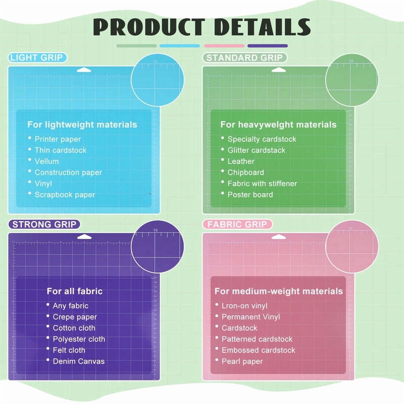 12x12inch 12x24inch Variety Cutting Mat for Cricut Explore Air 2 Sticky Replacement Accessories