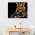 thumbnail image 2 of COMIO Leopard Canvas Prints Black Background Golden Wildlife Animal Leopard Wall Art Cheetah Pictures Artwork for Bathroom Bedroom Office Living Room Hallway Paintings Decorations Ready to Hang., 2 of 4