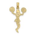 thumbnail image 5 of Diamond2Deal 10K Yellow Gold Cheerleader with Pom-Poms Pendant for Women (L- 1.08 inch, W-0.57 inch), 5 of 6
