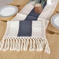 thumbnail image 4 of Rustic Table Runners 90 Inches Long Table Centerpieces for Weddings Table Scarf Fall Table Runners 60 Inches Long Valentine's Day Table Sweet Baby Girl Boho Blue Table Runner Inches Long Macrame Navy, 4 of 9