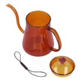 thumbnail image 5 of Hervidor de agua con cuello de cisne, tetera de vidrio de 600 ml con pico largo para café, teteras, teteras resistentes al calor con tapa para la cocina del hogar marrón, 5 of 5