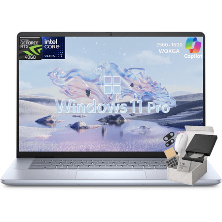 Dell Inspiron 16 Plus Laptop - Intel Core Ultra 7 155H, NVIDIA GeForce RTX 4060, 16" 2.5K 120Hz, Backlit Keyboard, Win 11 Pro, 32GB DDR5 + 1TB SSD