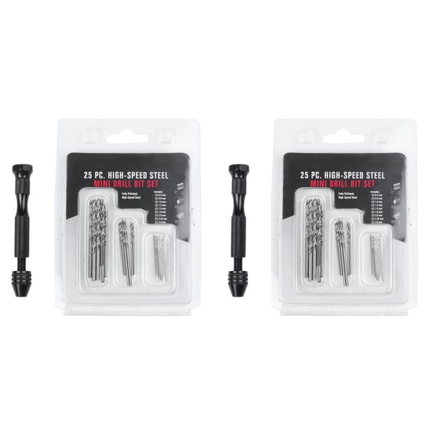Conjunto de Brocas de Mano Giro, Tornillo de Precision DIY Pin Mini Modelo Espiral de Mano con Mini Brocas de Taladro 50Pcs 0.3mm A 3.0mm (Negro)