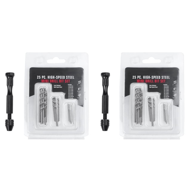 Conjunto de Brocas de Mano Giro, Tornillo de Precision DIY Pin Mini Modelo Espiral de Mano con Mini Brocas de Taladro 50Pcs 0.3mm A 3.0mm (Negro)