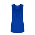 thumbnail image 4 of JGGSPWM Summer Tank Tops for Women Loose Fit Pleated Square Neck Sleeveless Tops Curved Hem Flowy Loose Fit Camisole Trendy Breathable Tees Shirts Blue XXL, 4 of 10