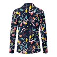 thumbnail image 5 of Xoenoiee Christmas Candy Bulb Star Print Women's Long Sleeve Golf Polo Shirts Xmas Moisture-Wicking UPF 50+ Sun Protection V Neck Tennis Pickleball Shirts Casual Tops Pullover for Ladies, Size L, 5 of 7