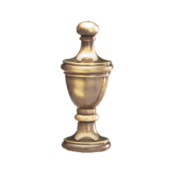 B&P Lamp® Brass Finial, Antique Finish, Tap 1/4-27F