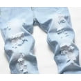 thumbnail image 5 of Boy's Skinny Fit Ripped Destroyed Distressed Fashion Kids Stretch Slim Jeans Pants, 5 of 10