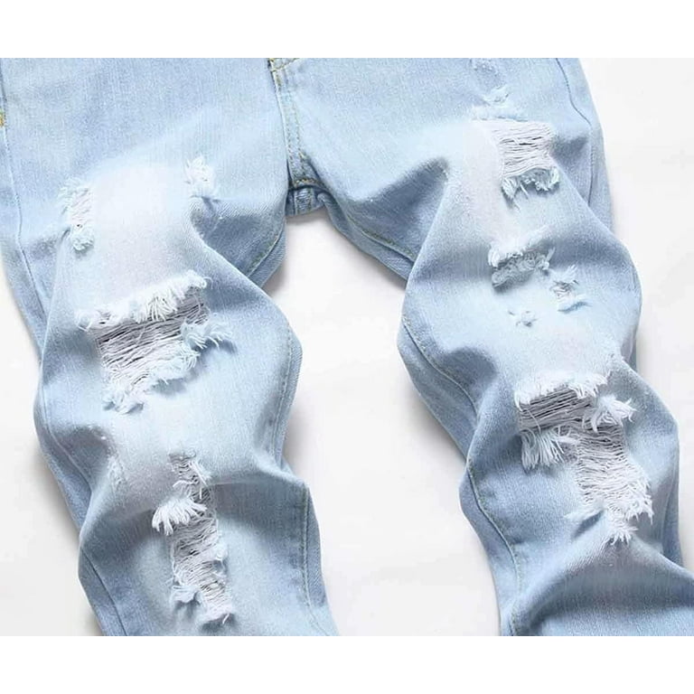 Ripped Jeans Denim Jeans For Kids Var Light Blue Denim Jogging