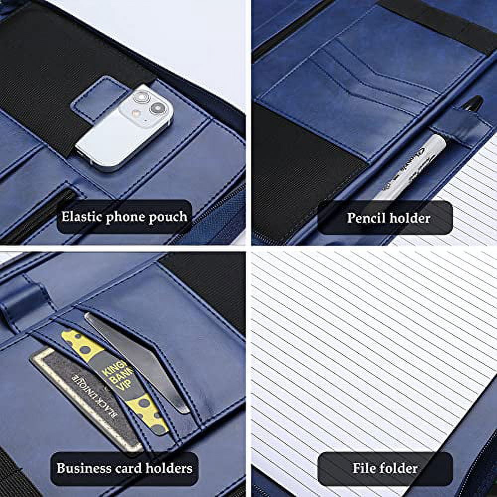 Procase Portfolio Business Padfolio Folder with Zipper, Navy