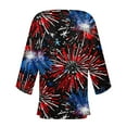 thumbnail image 4 of SELONE Womens Lightweight Cardigan USA Flag Themed 3/4 Sleeve Collarless American Flag Apparel Red White Blue Wear Clothes Fourth of July Gifts Activewear XL, 4 of 5