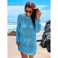 thumbnail image 4 of ANRABESS Women Swimsuit Crochet Swim Cover Up 2026 Summer Bathing Suit Swimwear Mesh Knit Beach Dress Vacation Outfits Blue XL, 4 of 11