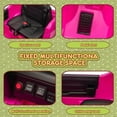 thumbnail image 6 of Track Seven 12V Ride on Car, Licensed Dodge RAM 3500 Ride On Truck with Remote Control, Rear Shock Suspension, LED Headlights, Low Battery Alarm, Bluetooth, Music, Ride on Toy for Kids Aged 3+, Pink, 6 of 9
