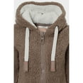 thumbnail image 5 of Fesfesfes Women Flannel Jacket Winter Warm Solid Teddy Fleece Hooded Casual Coat Hooded Jacket Outwear, 5 of 6