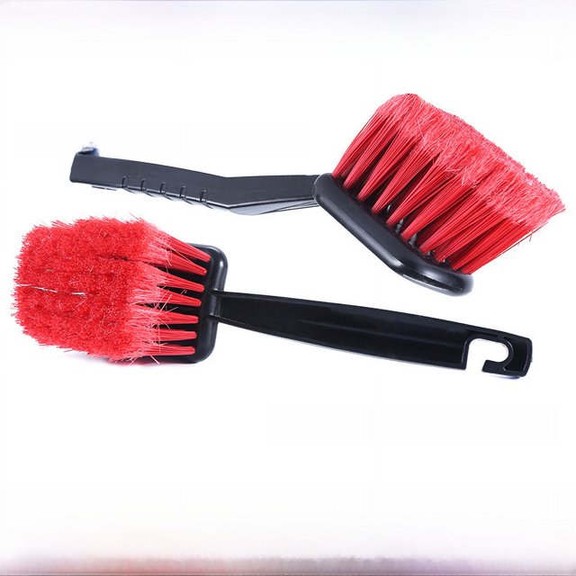 Herramientas de limpieza de automóviles Cepillo de lavado de automóviles de pelo suave Cepillo de neumáticos Cuerpo Mango largo Cepillo de pelo rojo Cepillo de limpieza de cubo de cabeza