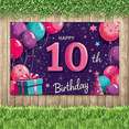 thumbnail image 7 of Happy 10th Birthday Themed Backdrop Banner with Balloons Stars Party Decorations for Birthday Party Photo Props Celebrations Decor Background, 7 of 7