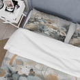 thumbnail image 4 of Designart "Silky Flower Design Golden Blue II" Floral Bedding Covert Set - Traditional Blue Bed Set With 2 Shams, 4 of 6