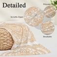 thumbnail image 6 of Boho Geometric Throw Pillow Cover, Pillowcase Protectors with Zipper, Breathable Decorative Lumbar Pillow Case Cover, Ethnic Bohemian Farmhouse Art Motifs Pillow Shams for Couch Sofa 16x24Inch, 6 of 8
