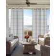 thumbnail image 3 of White Plaid Grid Blackout Curtains 96 Inch Length 2 Panels Set, Colorful Line Modern Simple Geometric Full Shading Curtains for Windows, Blackout Curtains for Bedroom Living Room 52"x96", 3 of 8