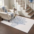 thumbnail image 3 of Area Rugs 3'x5', Blue Floral Carpet Runner Indoor Outdoor Rugs Home Decor Aesthetic, Country Wildflowers Vase Plants Retro Lines Non Slip Mats Washable Accent Rug for Living Room Bedroom, 3 of 8