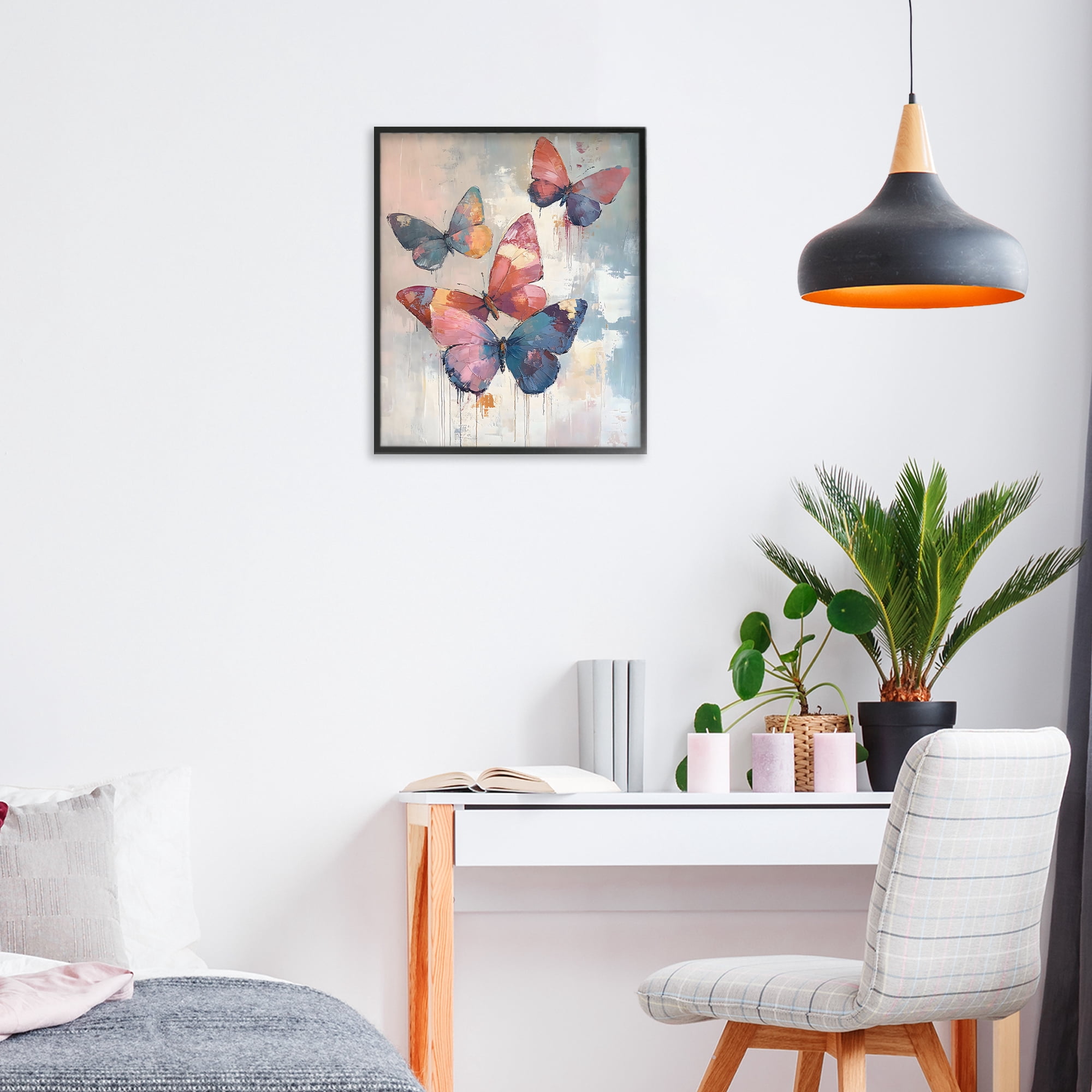 Stupell Industries Butterfly Beauty in Flight Black Framed Giclee Art, design by Creative Studio